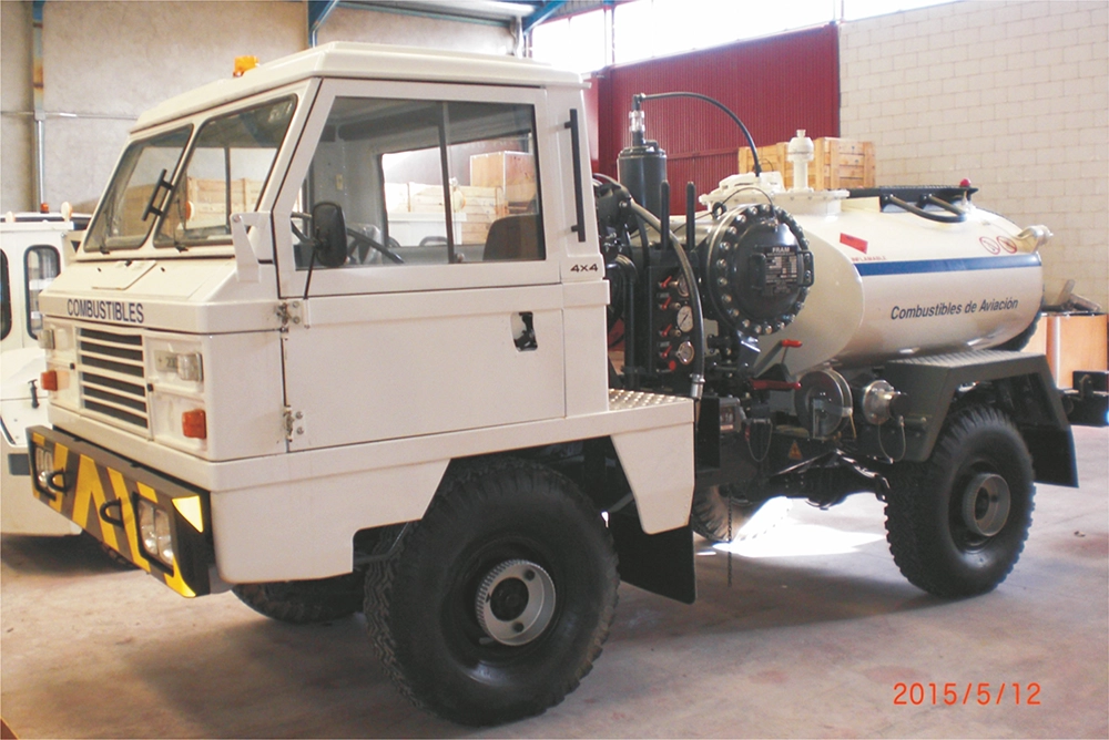 Industrial fuel tanker in operation