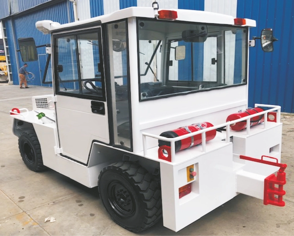 Tow tractor with rebuilt engine