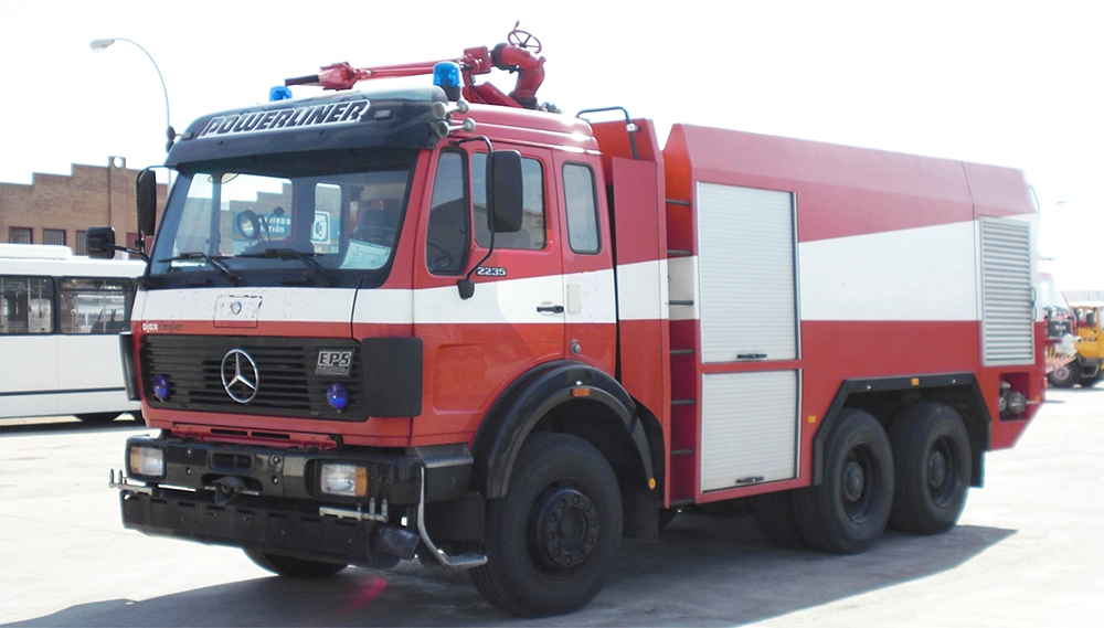 Fire pump truck with rebuilt engine